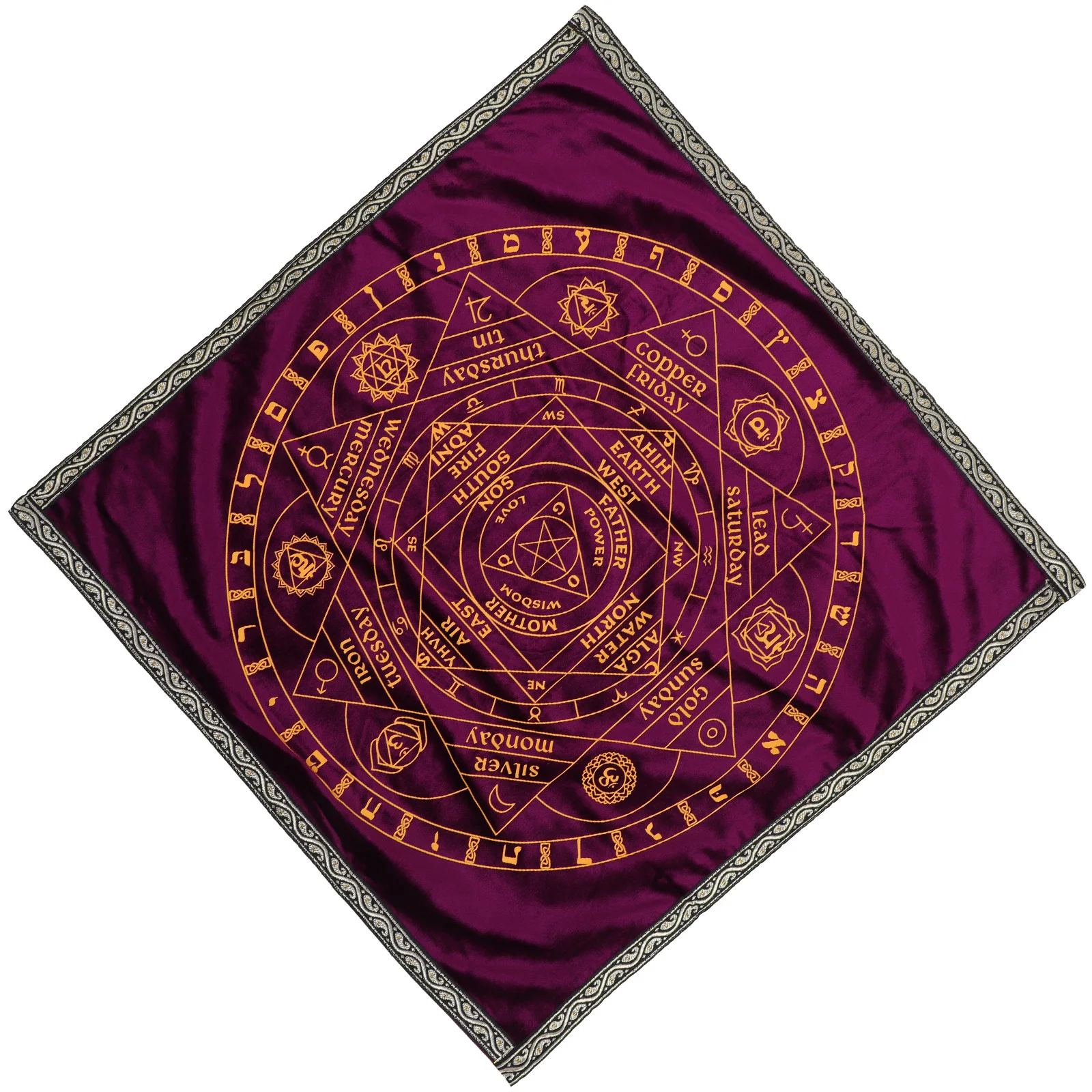 Square Props Tarot Tablecloth Black Tablecloths Decorative Unique Divination Velvet Card