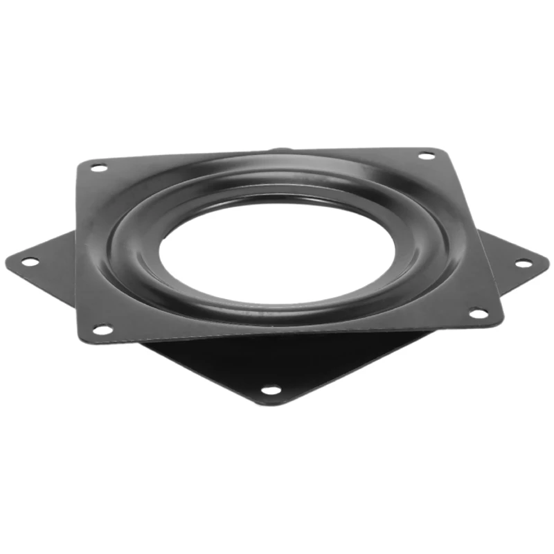 12 Pack Black Turntable Bearings, 4 Inch Square Rotating Plate, 300 Lbs 5/16 Inch Thick Swivel Plate For DIY Lazy Susan