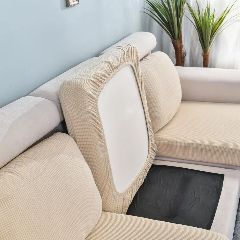 Verdickter, elastischer Sofabezug für das Wohnzimmer, einfarbiger Möbelschutz, Sofakissenbezug, abnehmbarer Sofabezug. – Detail 36