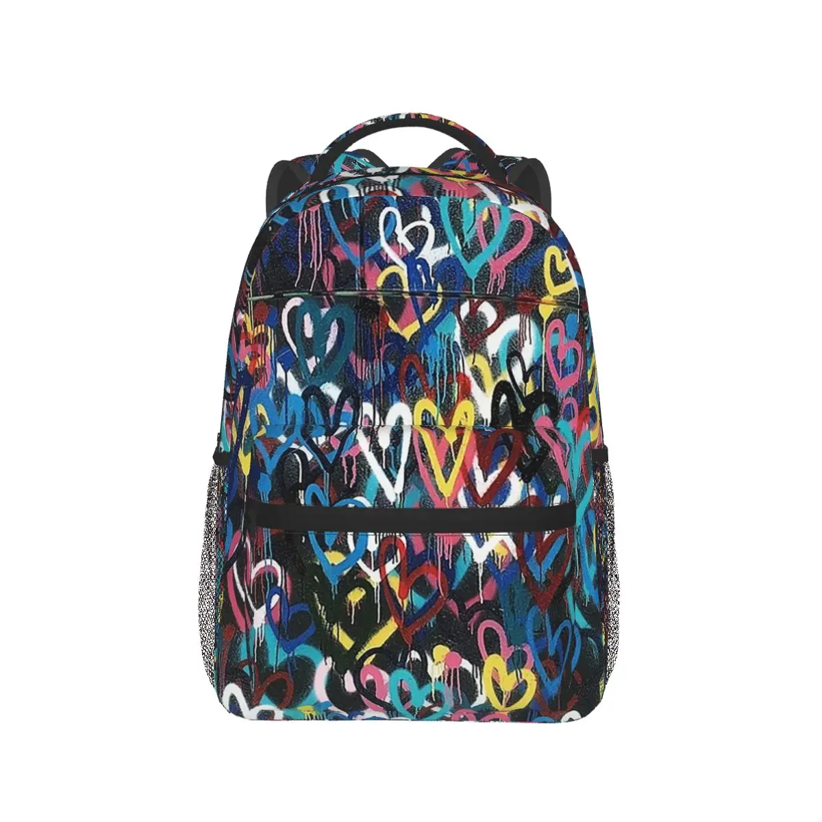 Coração Graffiti Mochilas para Meninos e Meninas, Estudantes Bolsas escolares, Mochila De Viagem Dos Desenhos Animados, Bolsa De Ombro, Mochila De Grande Capacidade