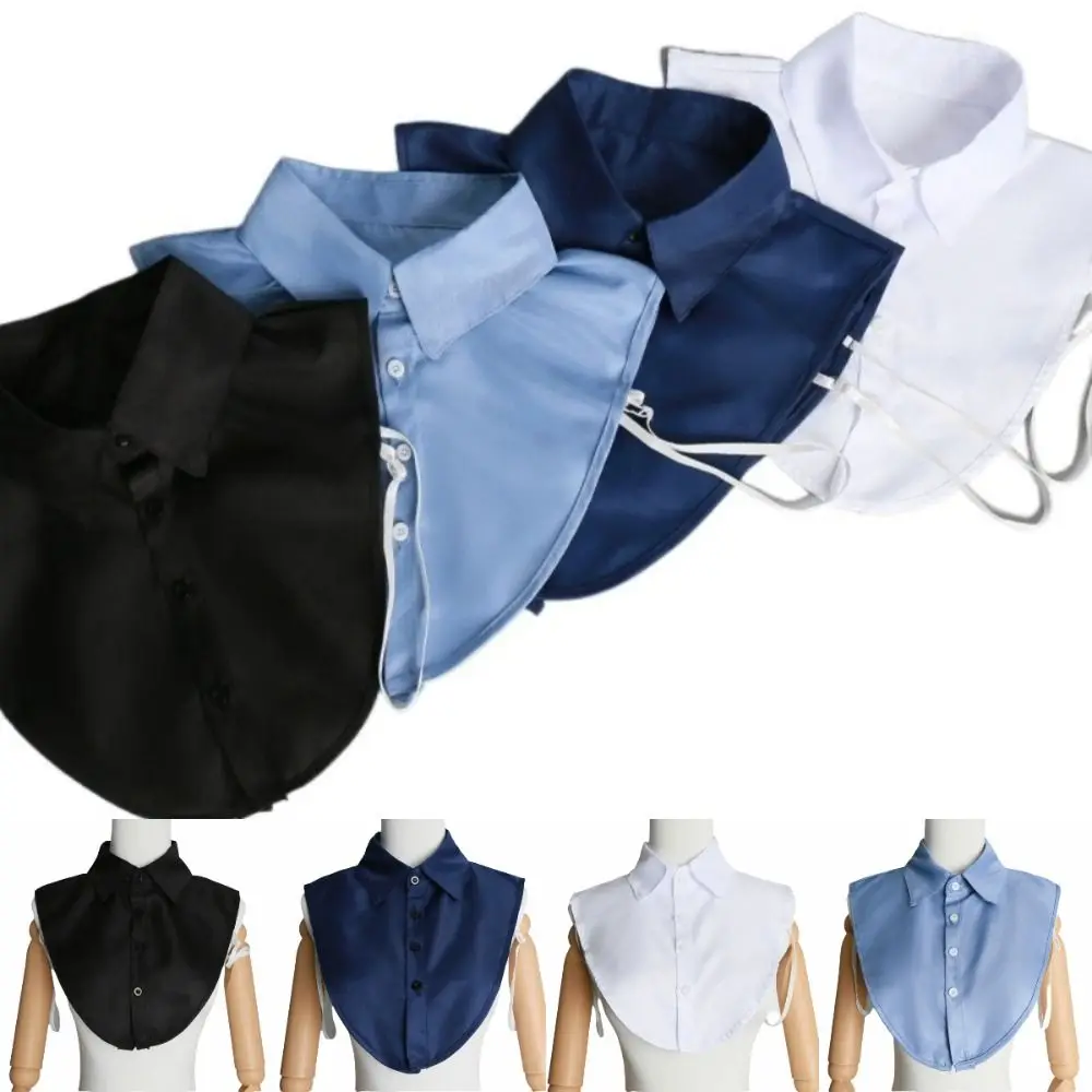 Cotton Material False Collar Square Stand Round Neck Fake Collar Comfortable Fit Solid Color Detachable Collar Spring Autumn
