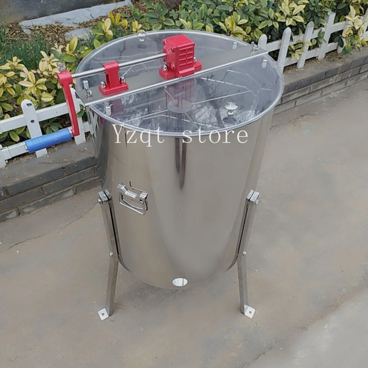 Manual four-frame honey shaker with bracket, stainless steel outlet four-frame honey separator, honey separator with bracket