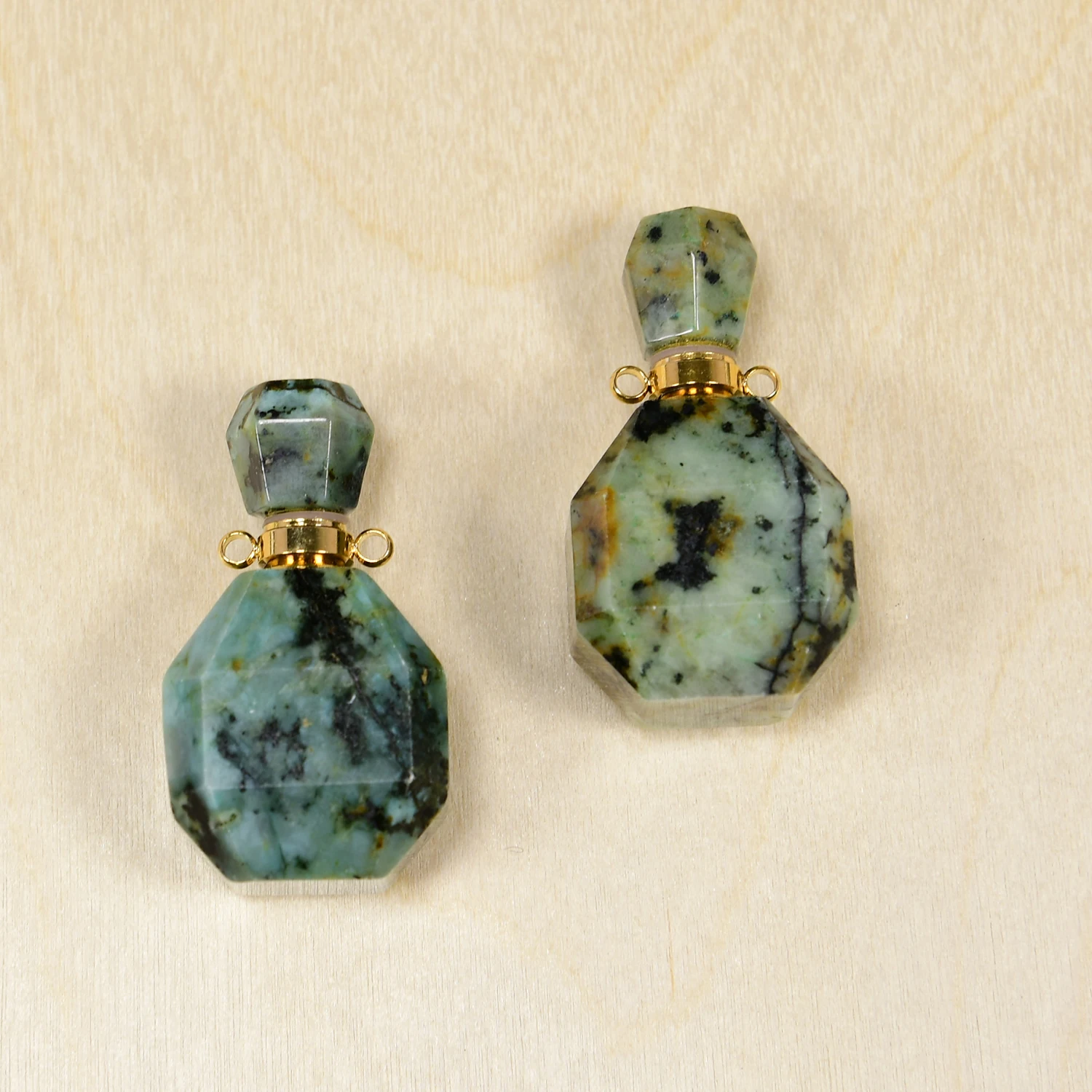 

APDGG 2 Pcs Natural Gems African turquoise Winter Bottle Charms Pendant Unique Design Charms Necklace Pendant Jewelry DIY