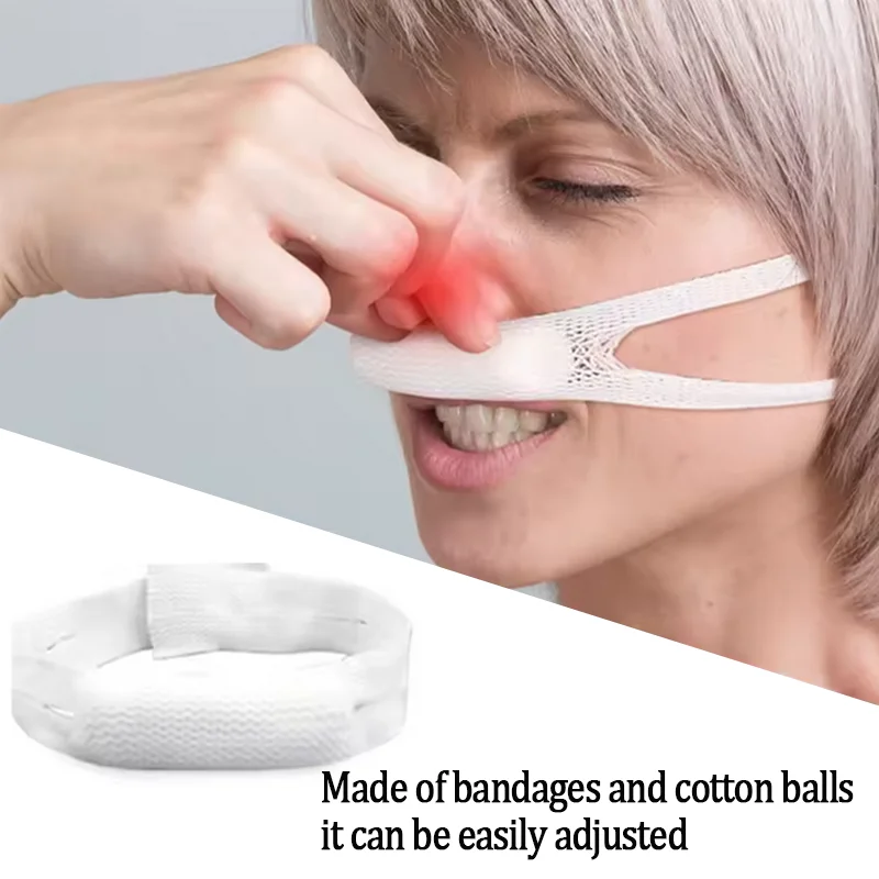 4/8/10Pcs Elastic Nose Bandage with Mesh Lugs Stretchable Nose Surgery Bandage for Absorb Nasal Cavity Fluid