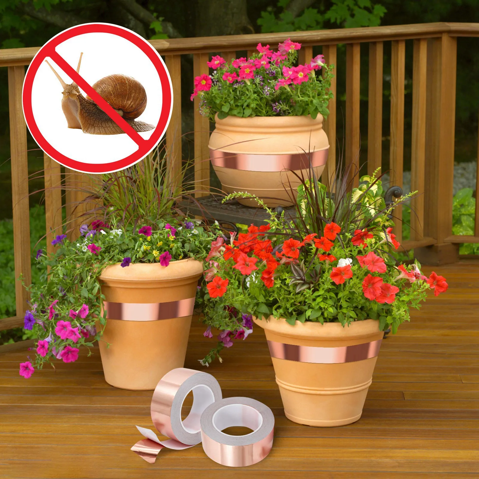 1PCS Copper Tape Against Snails Copper Foil Tape Anti Snails Self-Adhesive Snail Repellent Snail Trap for Plant Protection