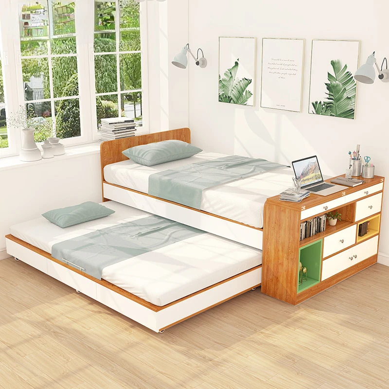 Children's Pull Bed Multi-Functional Drawer Broaching Machine Small Apartment Double Bed with Drawer