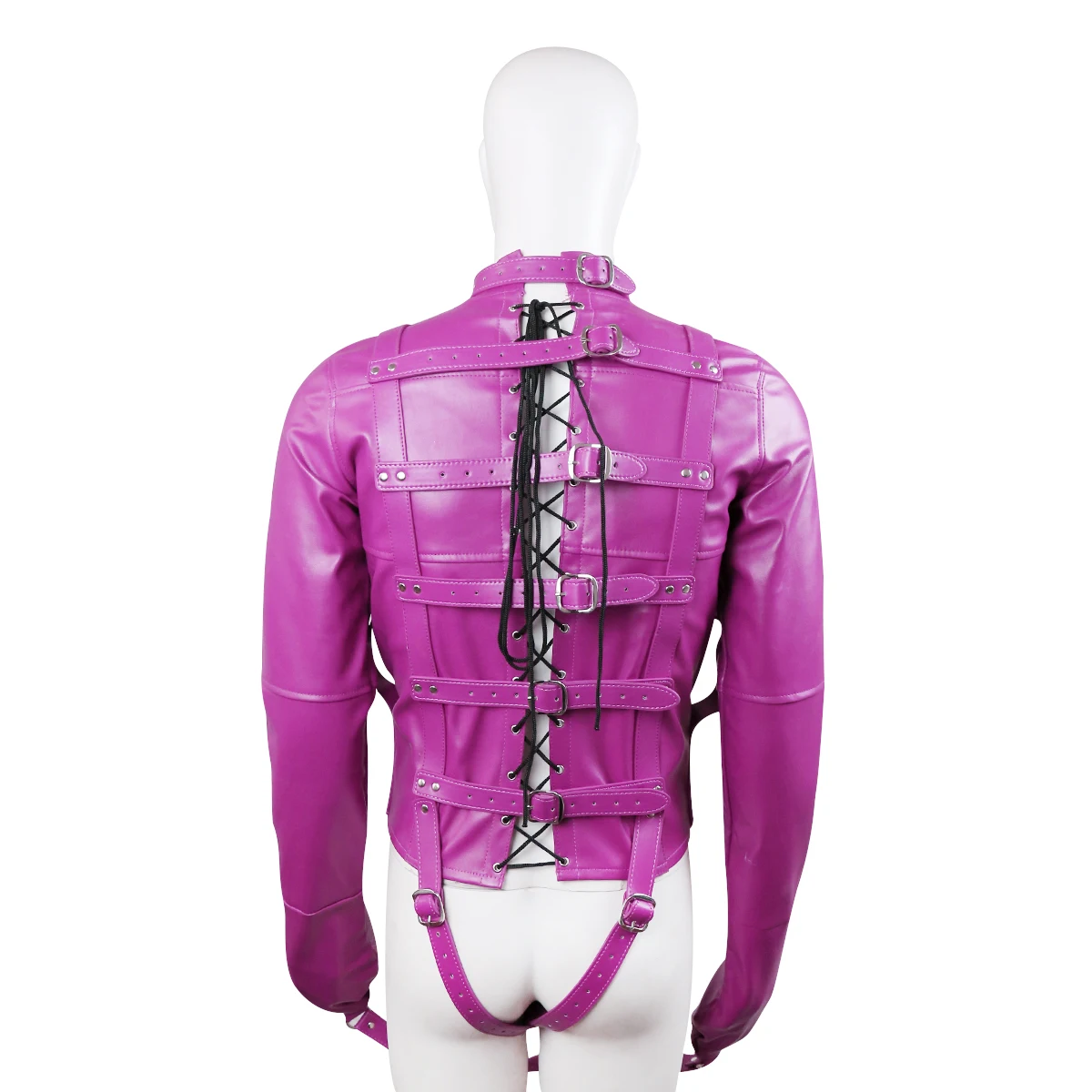 PU Leather Straitjacket BDSM Restraint Body Harness Armbinder Adult Game Straight Jacket Slave Costume  Sex Toys for Women