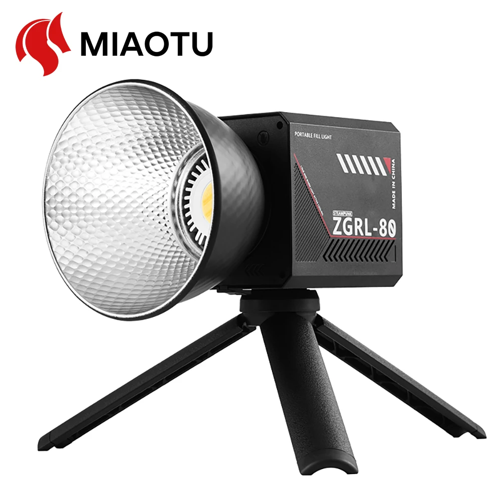 MIAOTU ZRGL-80 Portable Photography Light LED Bracket built-in Battery 2800k-7500k Dual Color Lampshade Handheld Fill Light