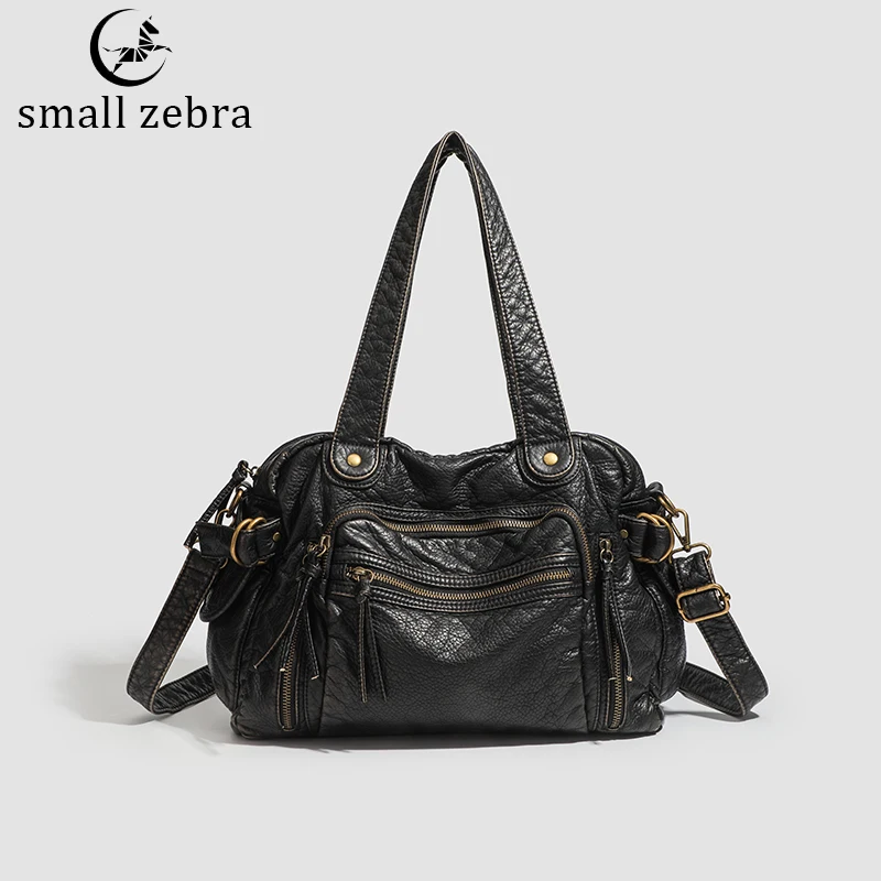 

Мягкая искусственная кожа, винтажная мотоциклетная портативная дорожная сумка, большая вместительная сумка через плечо с несколькими карманами