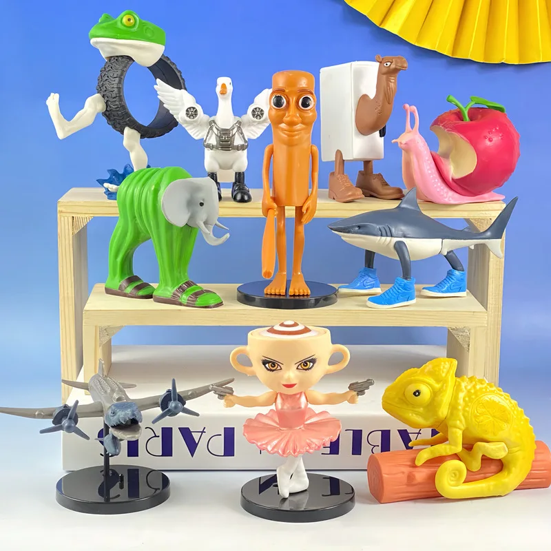 

Мультяшная деревянная палочка, человечек, полностью зарубежная американская фигурка Шанхайцзин, украшения, игрушка на молнии, игрушечная фигурка TungTungTungSahur, слепая коробка