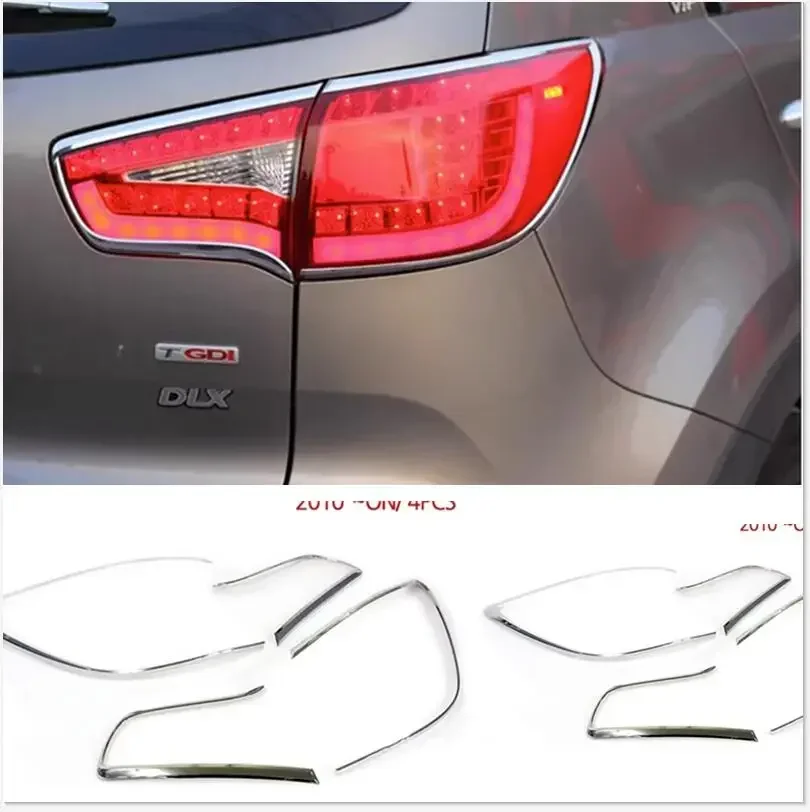 

Free shipping 2011-2014For KIA Sportager ABS Chrome After headlight Lamp Cover 4 pcs