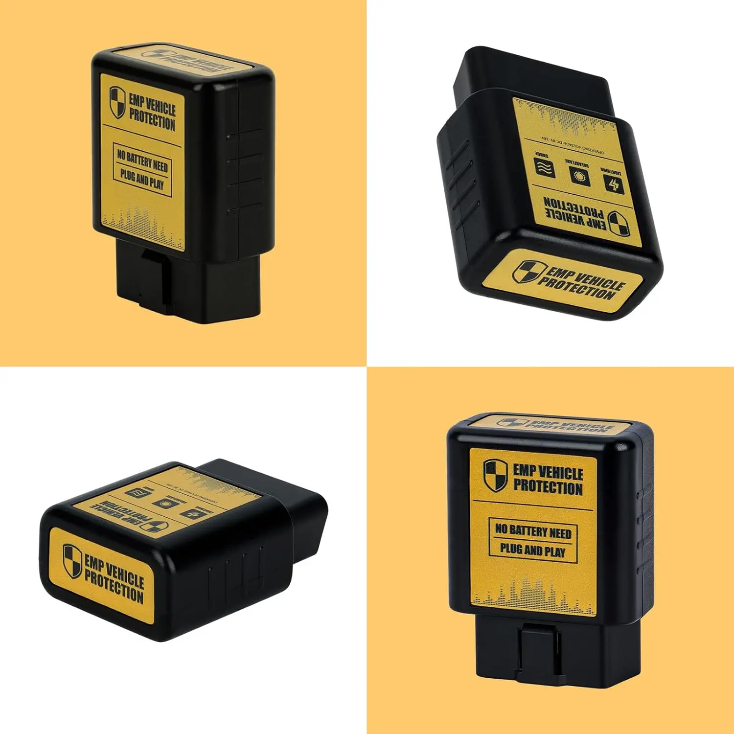 Proteção de veículo EMP compatível com relâmpagos automotivos OBD2 de 12V e 16 pinos, flare solar e proteção contra surtos