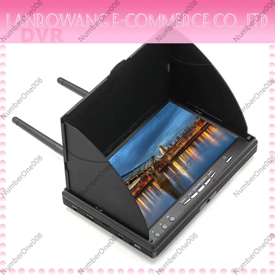 LCD5802D FPV Image Transmission Monitor 7 Inch Drone Display DVR Recording HD Aerial Camera Receiver for Aircraft