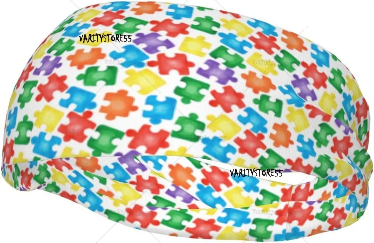 

Autism Awareness Sports Headband Sweatband for Women Men Soft Stretchy Autism Hair Band for Running Gym Working Out