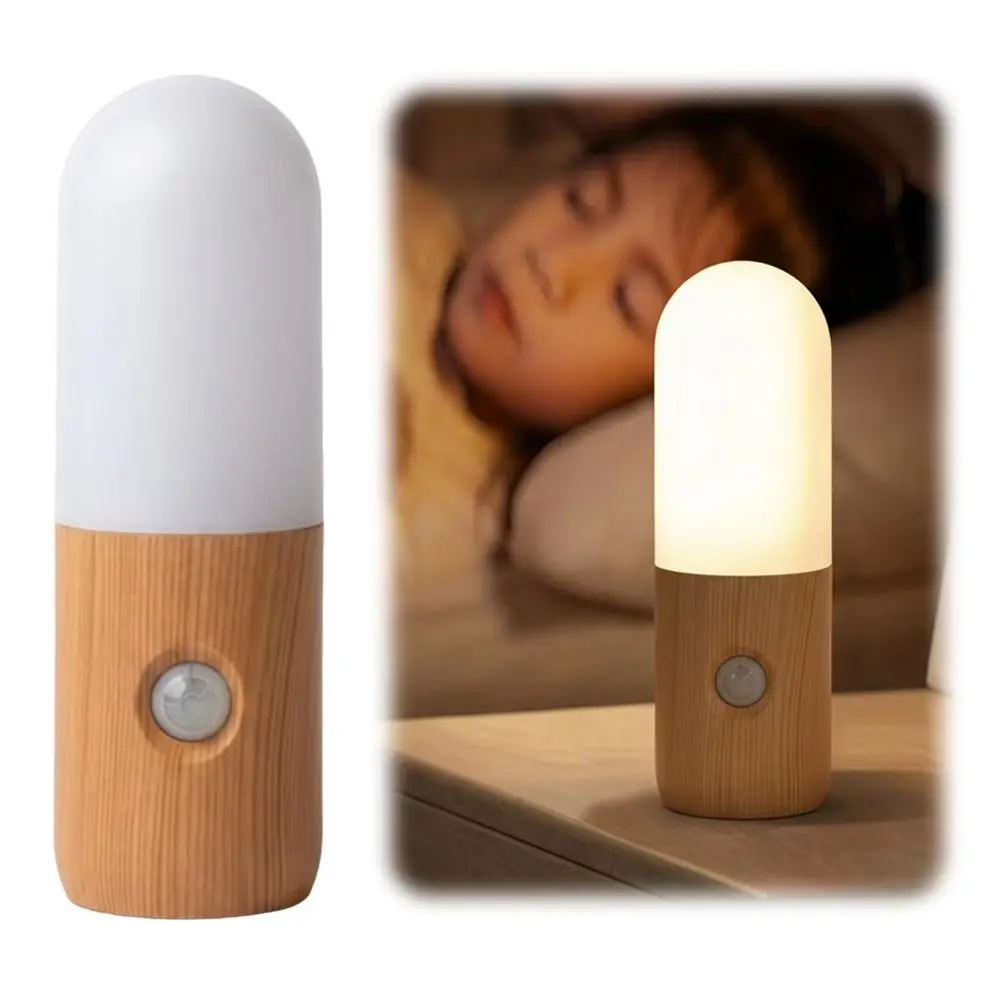 

USB Rechargeable Motion Sensor Night Light Eye-Friendly Magnetic Mount Stair Lamp 3 Color Temperatures Bedside Lamp
