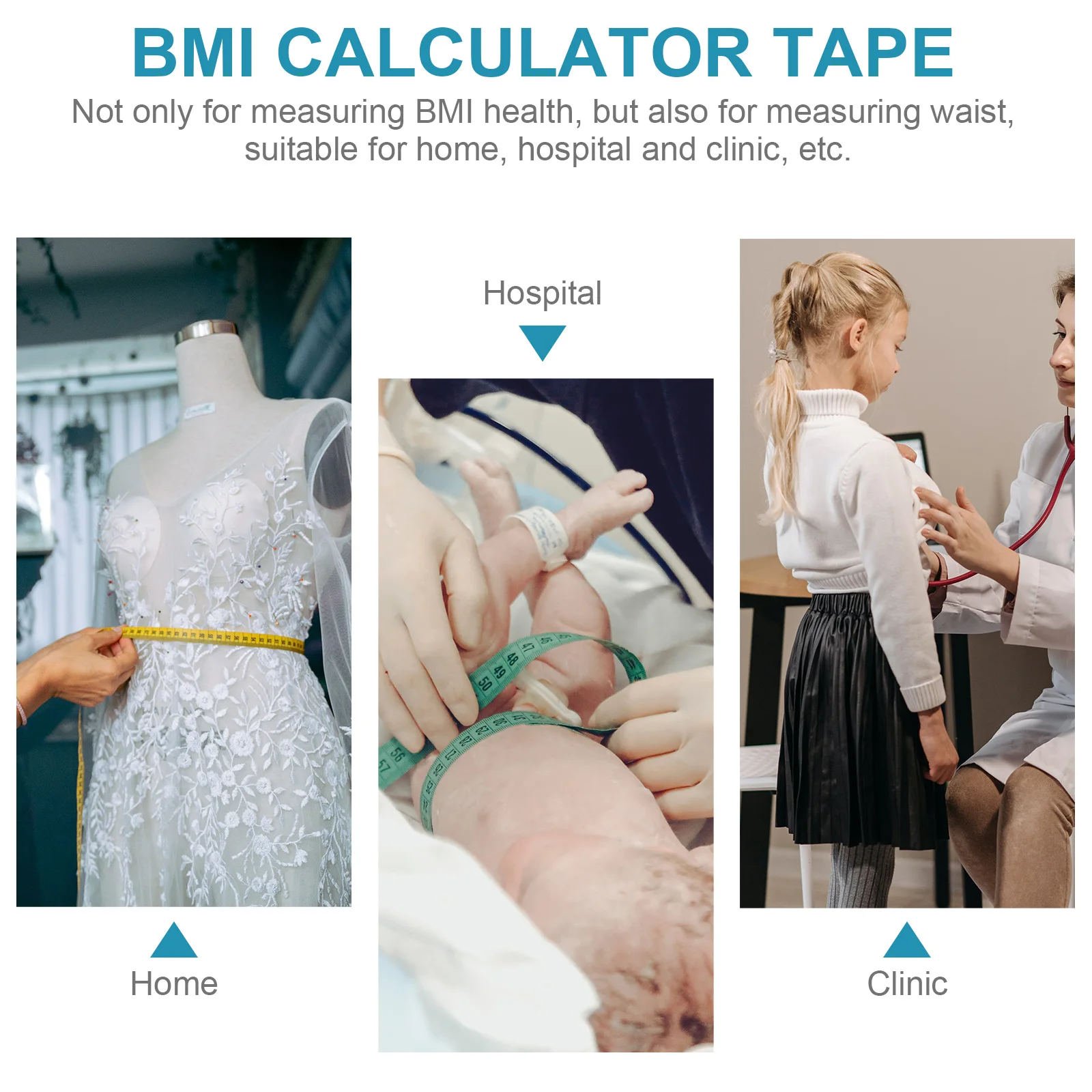 

2pcs Round BMI Tape Measure 1.5M Colorful Waist Calculator Ruler Accurate Measurement Lightweight Portable Home
