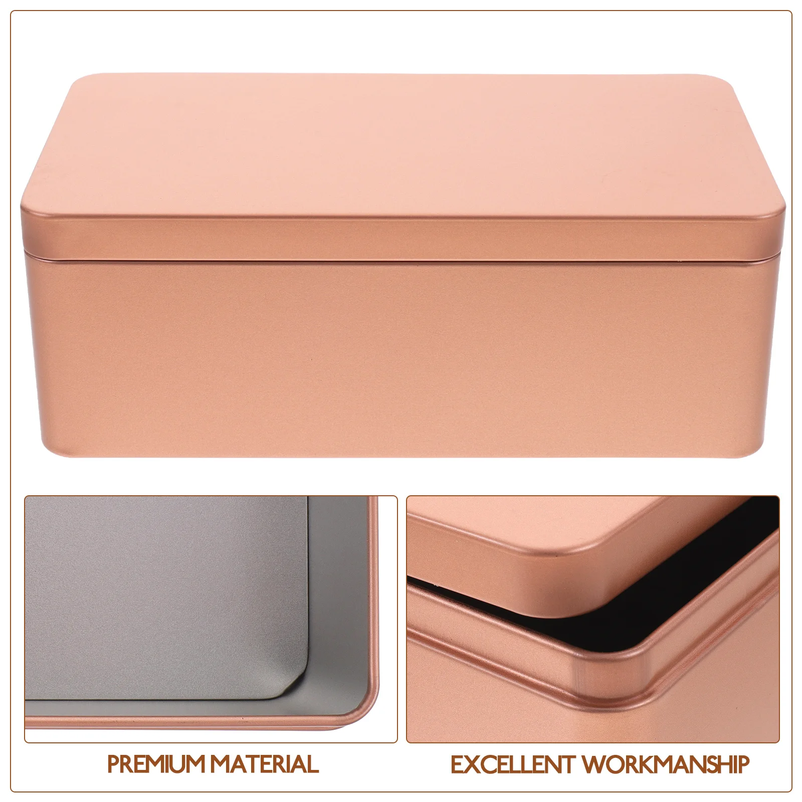 Rose Gold Soap Tins with Lids Tinplate Gift Box Rectangular Candy Case Small Biscuits