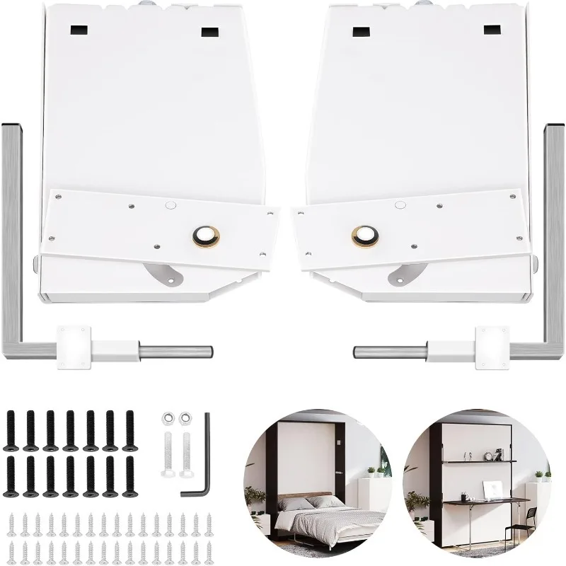

Murphy Mounting Wall Springs Mechanism Heavy Duty Support Hardware DIY Kit for King Queen Bed (Vertical), White