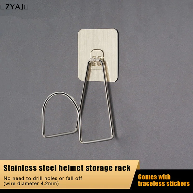 

〔ZYAJ〕Motorcycle Helmet Rack Wall Mount Metal Bike Helmet Holder Mount Stainless Steel Bicycle Helmet Display Hanger Stand