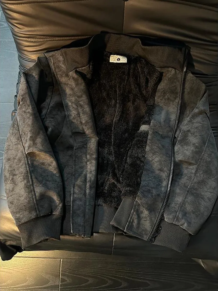 

Мужская зимняя куртка из американской окрашенной искусственной кожи с начесом из овечьего ворса, утепленная, для защиты от холодов в северо-восточных регионах...