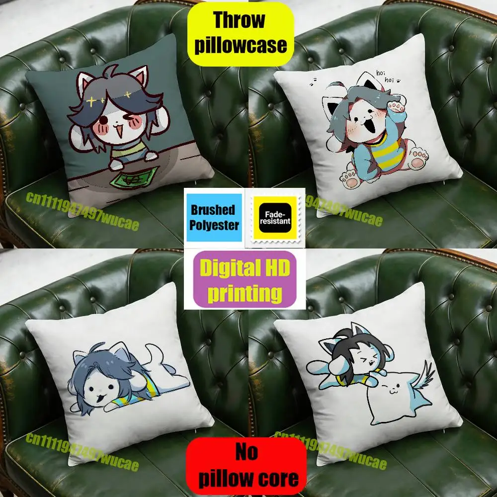 For U-Undertale Temmie Throw Pillow Case 40x40cm Decoration DIY Square Chair Pillowcase Pad Cover