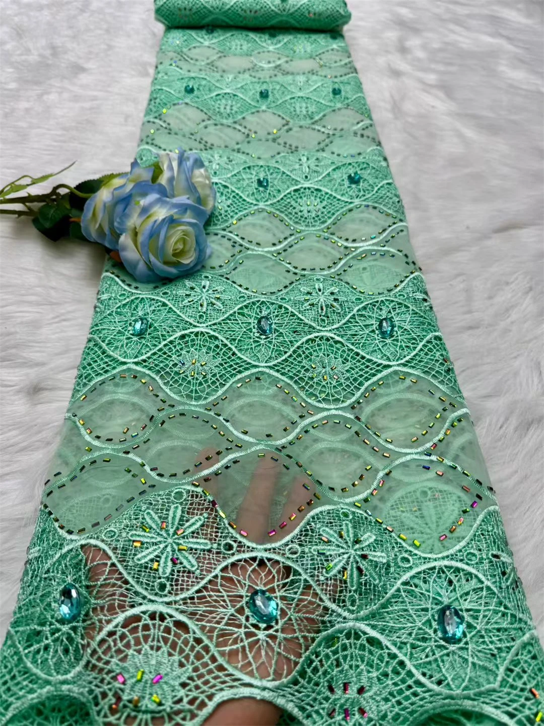

Lace Swiss Voile Lace In Switzerland 2026 High Quality African Chiffon Lace Fabric With Rhinestone for Wedding Party Dress