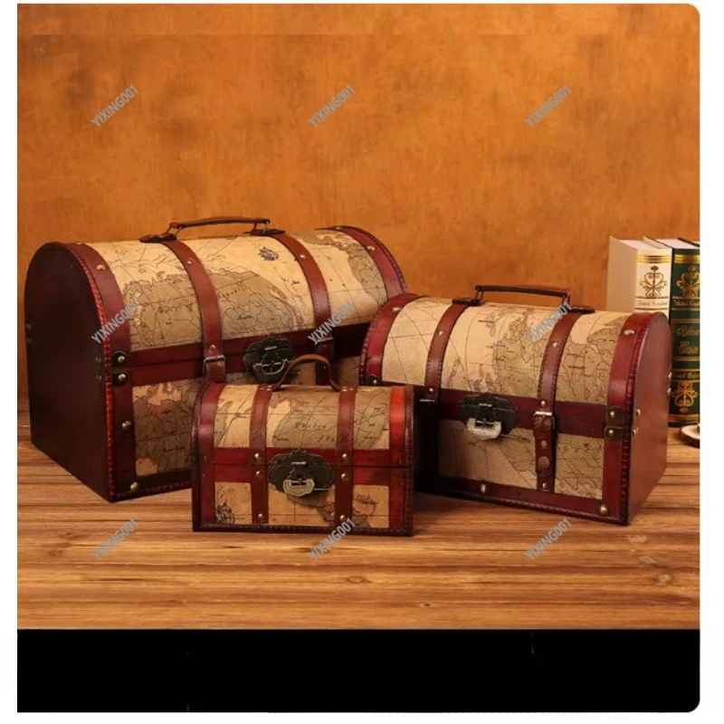 Vintage Solid Wood Password Box Anti-Theft Moisture-Proof Storage for Jewelry Precious Items