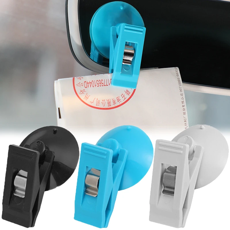 2/4Pcs Suction Cup Clip Car Interior Window Clip Removeable Bill Card Clamp Holder Ticket Fastener Clip Car Interior Accessories