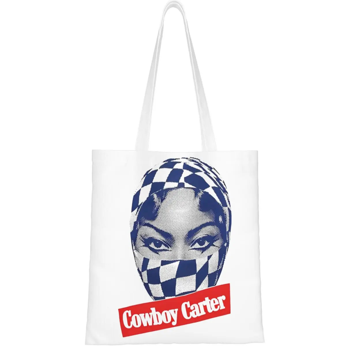 Cowboy Carter, Beyonce, Halftone Effect Classic T-Shirt 5502440982.4121 Canvas Tote Handbag Grocery Bags Shopper Bags for Women