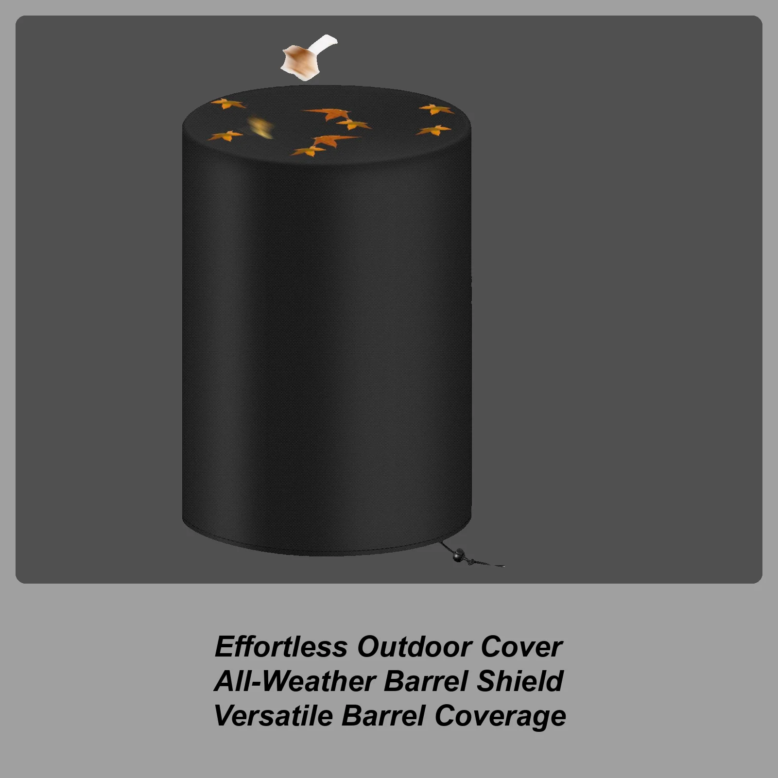 

55-Gallon Water Barrel Cover Water Collection Barrel Drum Cover Snow Buckets Screen All Weather Dustproof Protection For Patio