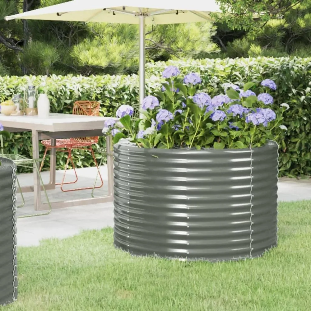 

Sturdy and Spacious Garden Raised Bed for Outdoor Planting, Powder-Coated Steel Construction, 39.4"x39.4"x26.8", Gray