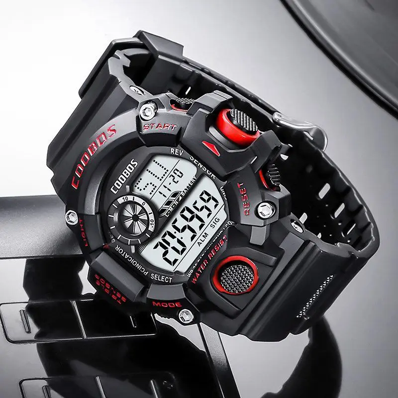 Style Boys Sports Watches Dual Display Digital Led Electronic Quartz Wristwatches For Kids