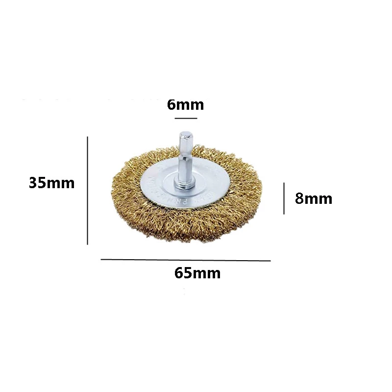 50mm/60mm/75mm Steel Wire Brush Brass Plated Wheels Brushes Drill Rotary Tools Metal Rust Removal Polishing Brush