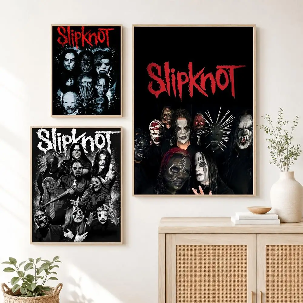 Rock S-Slipknot Band Poster Self Adhesive Wall Art Decor for Bedroom Living Room Office Home Decor Gift