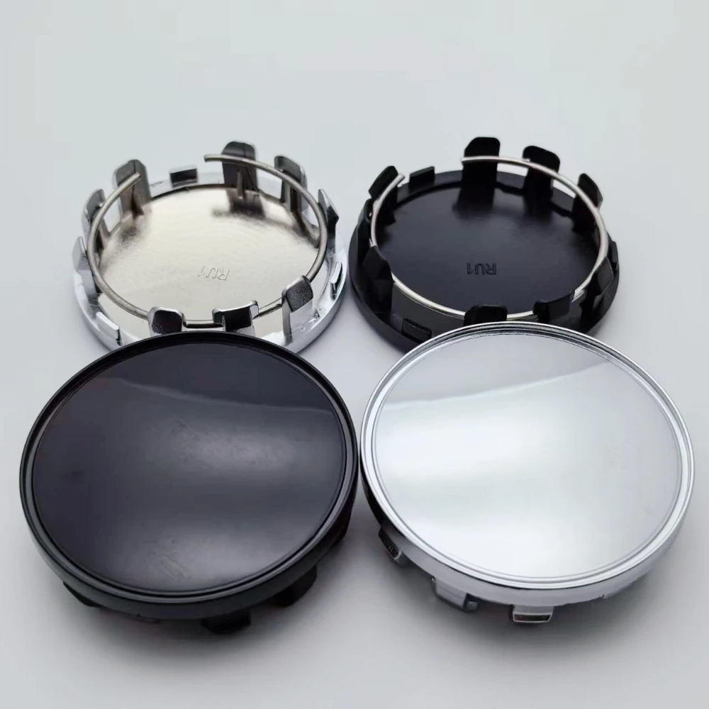

4pcs ABS 59mm Blank No Emblem Car Wheel Center Caps Silver/Black Wheel Hubcaps Rims Center Dust Cover No Badge Car Accessories