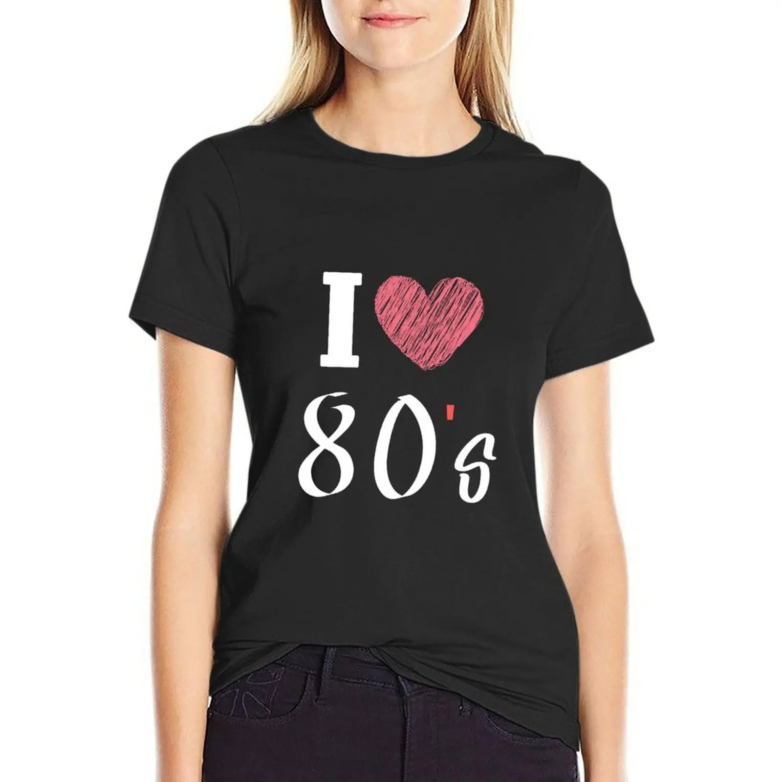 

i love 80's T-Shirt customs plus size tops vintage clothes t shirts for Women