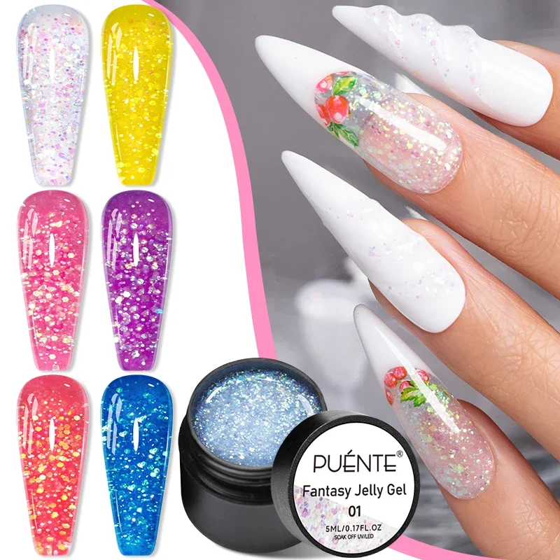 تألق النيون بريق الترتر هلام مسمار البولندية نابضة بالحياة الأزرق الوردي الألوان نقع قبالة الأشعة فوق البنفسجية شبه دائمة مسمار الفن الورنيش للتقليم