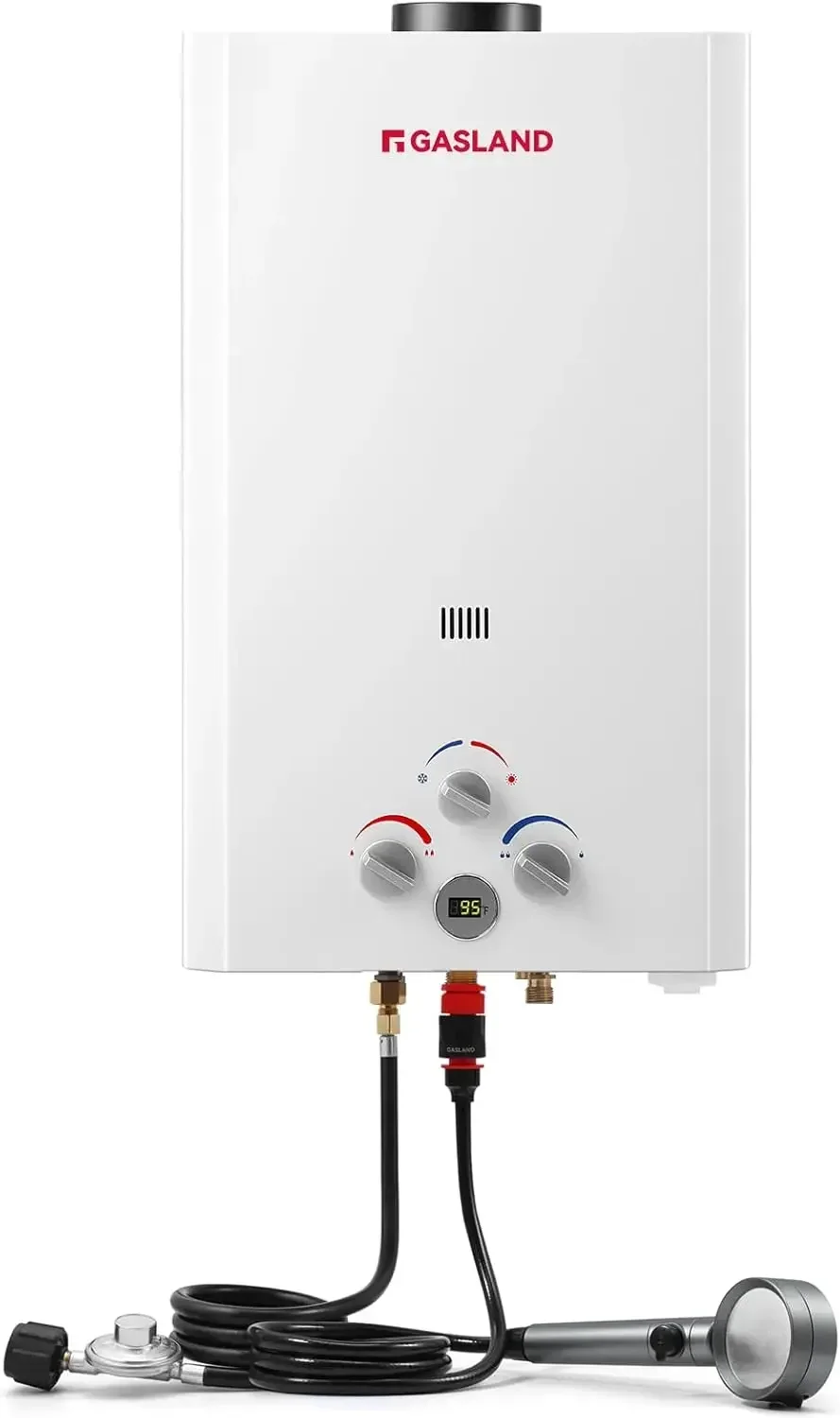 Outdoors Propane Tankless Water Heater 16L, 4.22GPM Outdoor Camping Gas Water Heater, On Demand Hot Water Heater for Off Grid