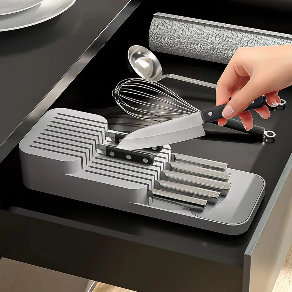 9 Slot Compact Kitchen Knife In Drawer Organiser