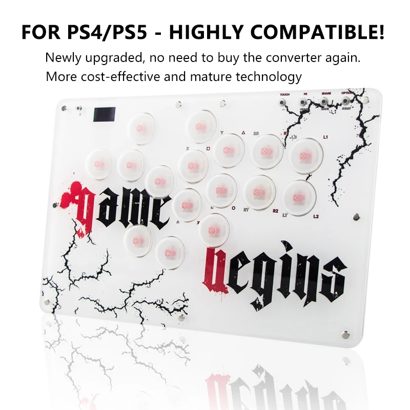 

REMANK Leverless Controller Arcade Hitbox Controller PS5 For PS4/PC/Switch/Steam Arcade Fight Stick Joystick Controller Keyboard