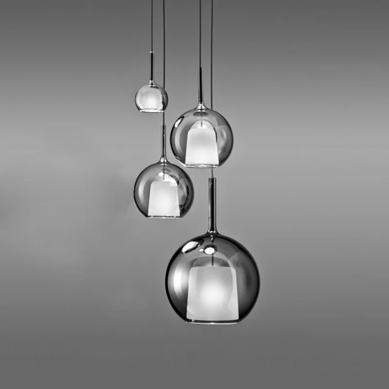 Nordic Minimalist Design Chandeliers for Living Room Home Decor Inspirational Creative Amber Glass Pendant Light E27 LED Bulb