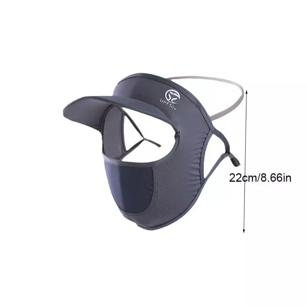 Summer Sunscreen Ice Silk Mask UV Protection Face Cover Sunscreen Veil Face With Brim Outdoor Cycling Sun Protection Hats Caps