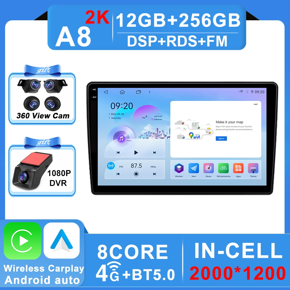 Android 16 Carplay Video Voor Citroen C5 X7 III Autoradio GPS Navigatie Stereo 4G Wifi Auto Monitor DVD Bluetooth Geen 2din DSP 2k