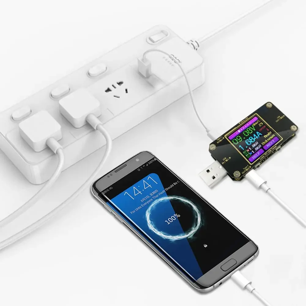 

USB-тестер безопасности A3 Type-C с измерителем мощности, монитором тока и напряжения, цифровым цветным ЖК-дисплеем для измерения емкости аккумулятора PD