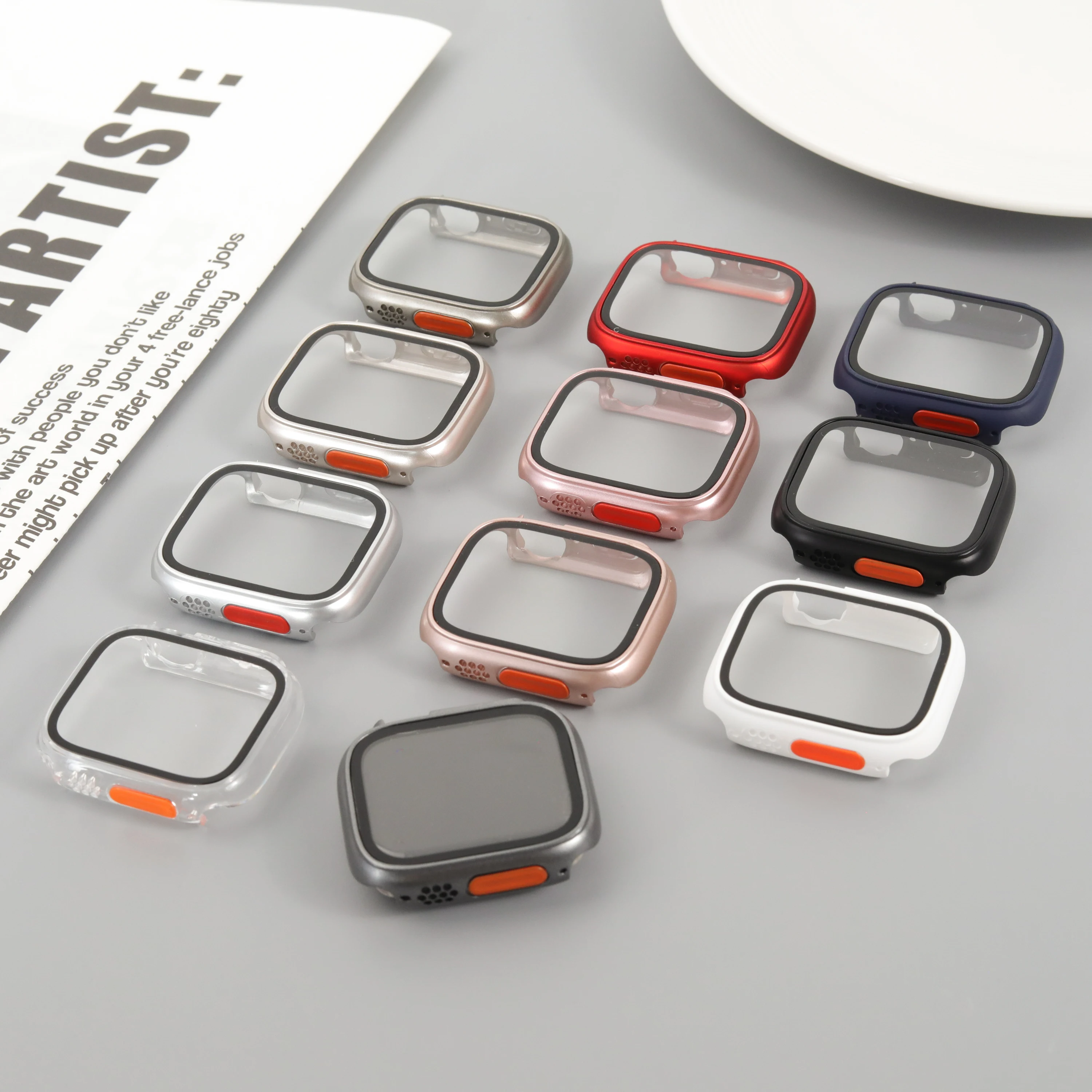 Apple Watch용 유리+케이스 46mm 44mm 45mm 41mm 40mm 42mm ... - 5