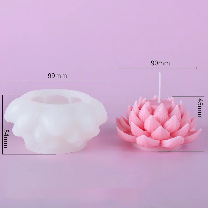 Lotus Scented Candle Silicone Mold Manual Simulation Flower Car Fragrance Stone Mold Diy Accessories