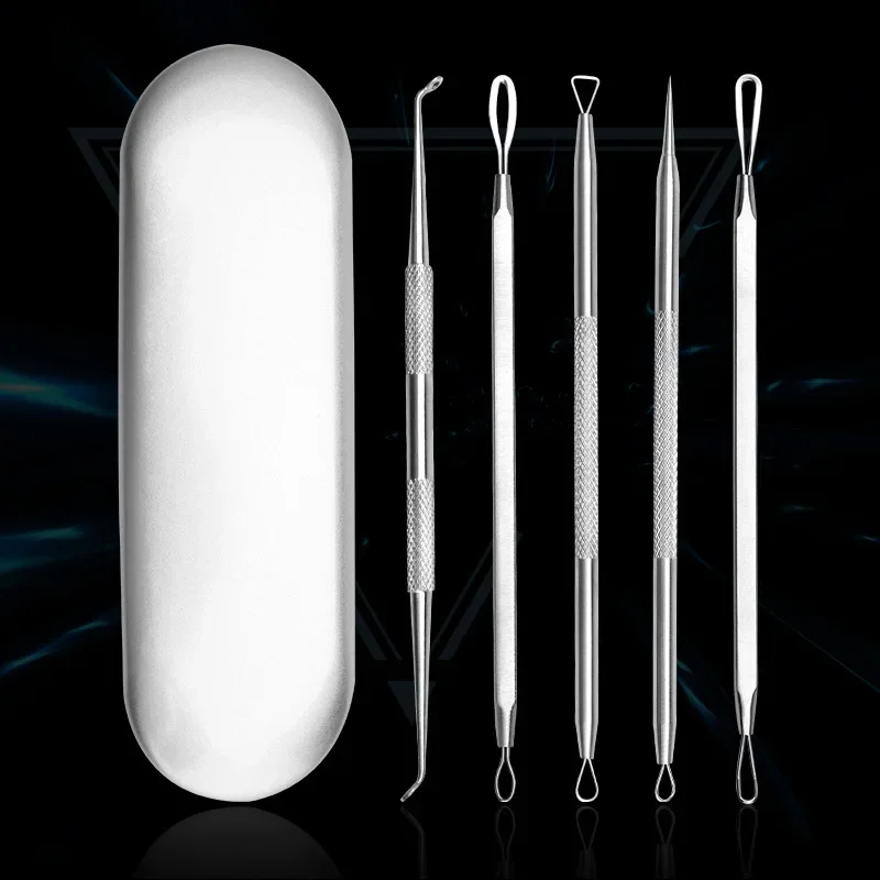 5PCS Puistje Popper Tool Acne Naalden Mee-eter Verwijdering Kit Schone Poriën Diepe Gezichtsverzorging Verwijderen Acne Mee-eter Huidverzorging gereedschap