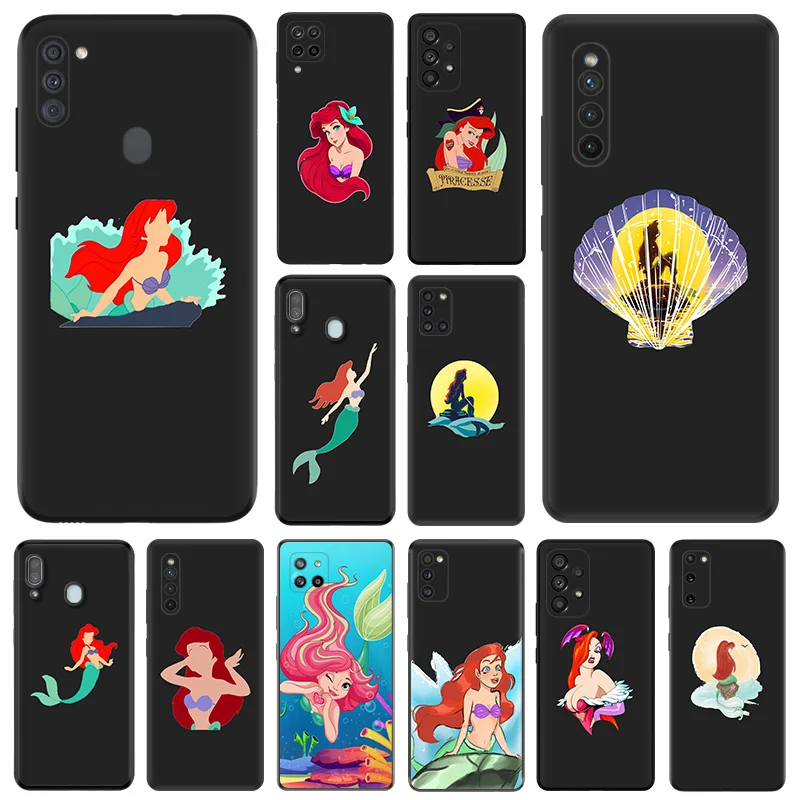 Soft Silicone Phone Case For A30 A15 A14 A13 A12 A11 A25 A24 A23 A22 A21S A20 A10 A20E A10S Little Mermaid Matte Protect Cover