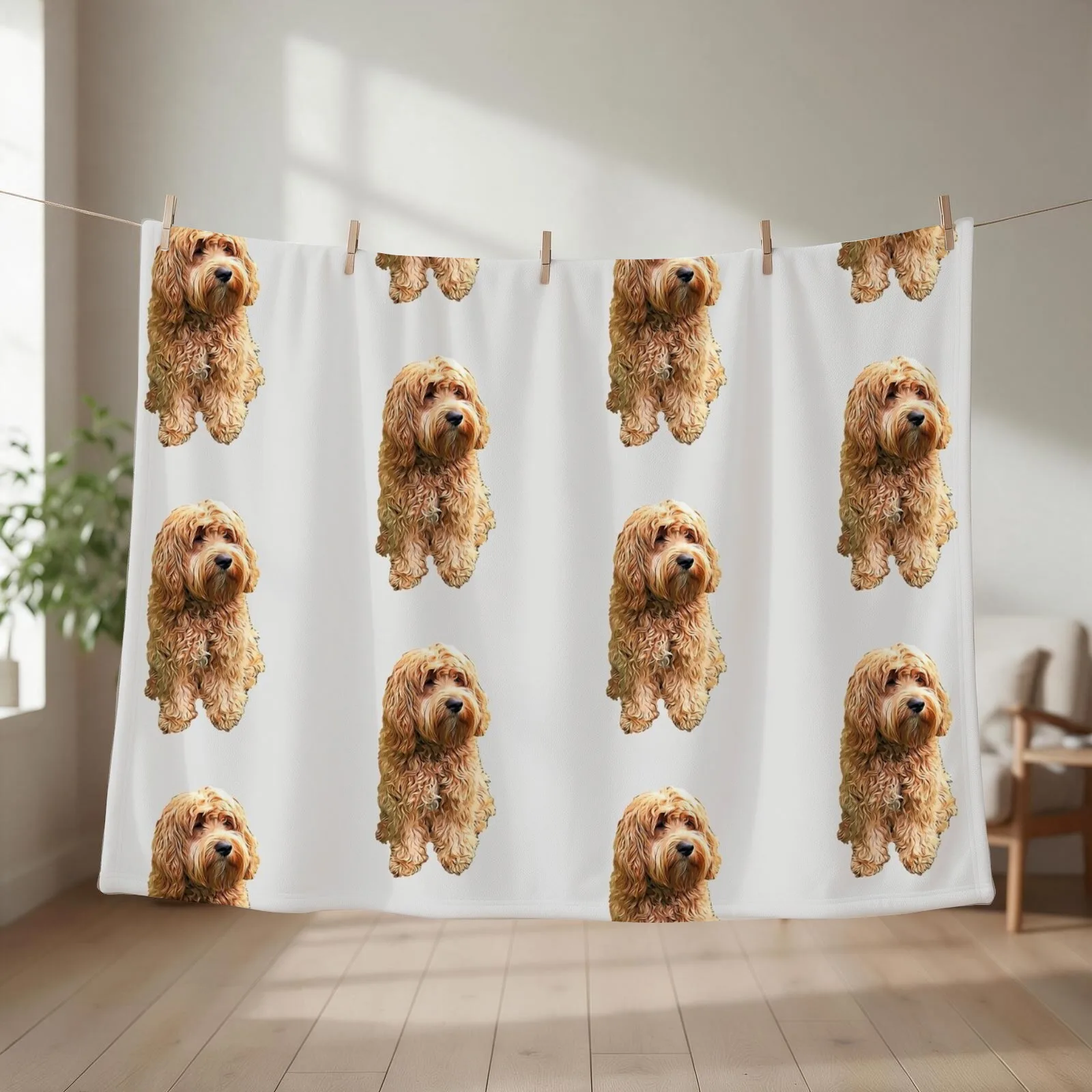 Cockapoo Cockerpoo Oh So Stylish! Throw Blanket couch cozy soft plush fuzzy picnic outdoor blanket