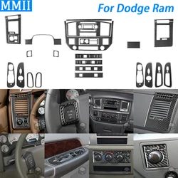 For Dodge Ram Trucks 1500 2006-2008 2500/3500 06-09 Carbon Fiber Center Control Radio Button Air Vent Window Lift Panel Sticker